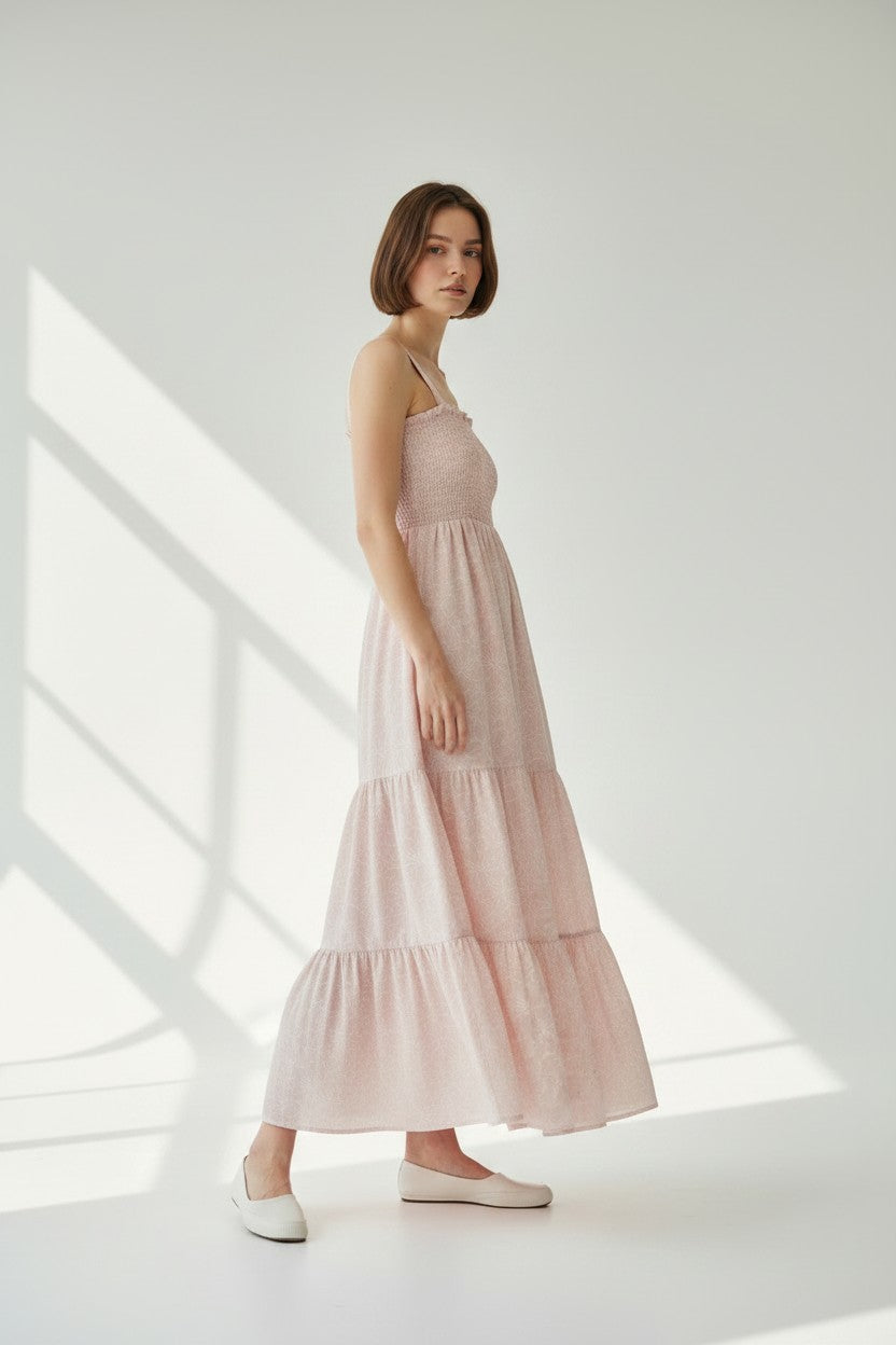 Floral Whispers Smocked Maxi Dress