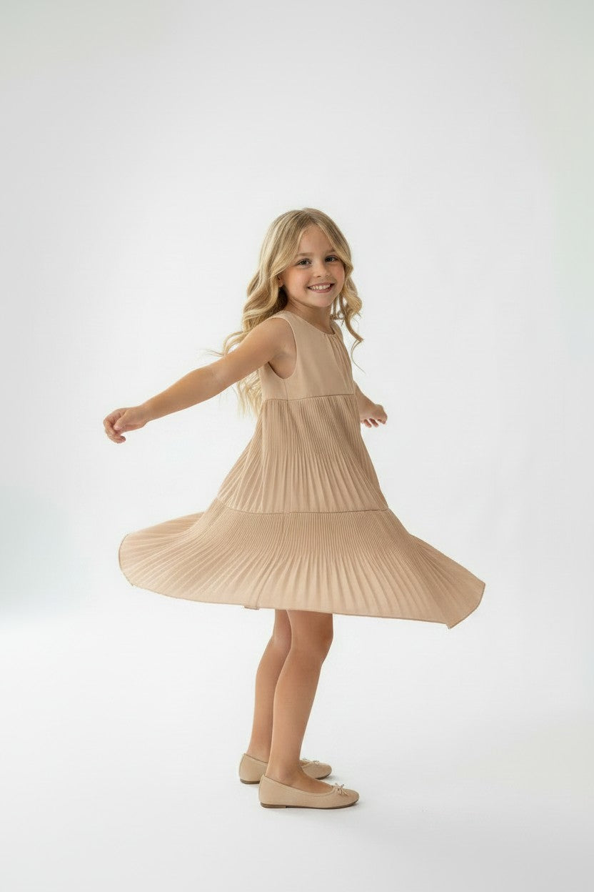 Summer Pleated Party Tiered Dress
