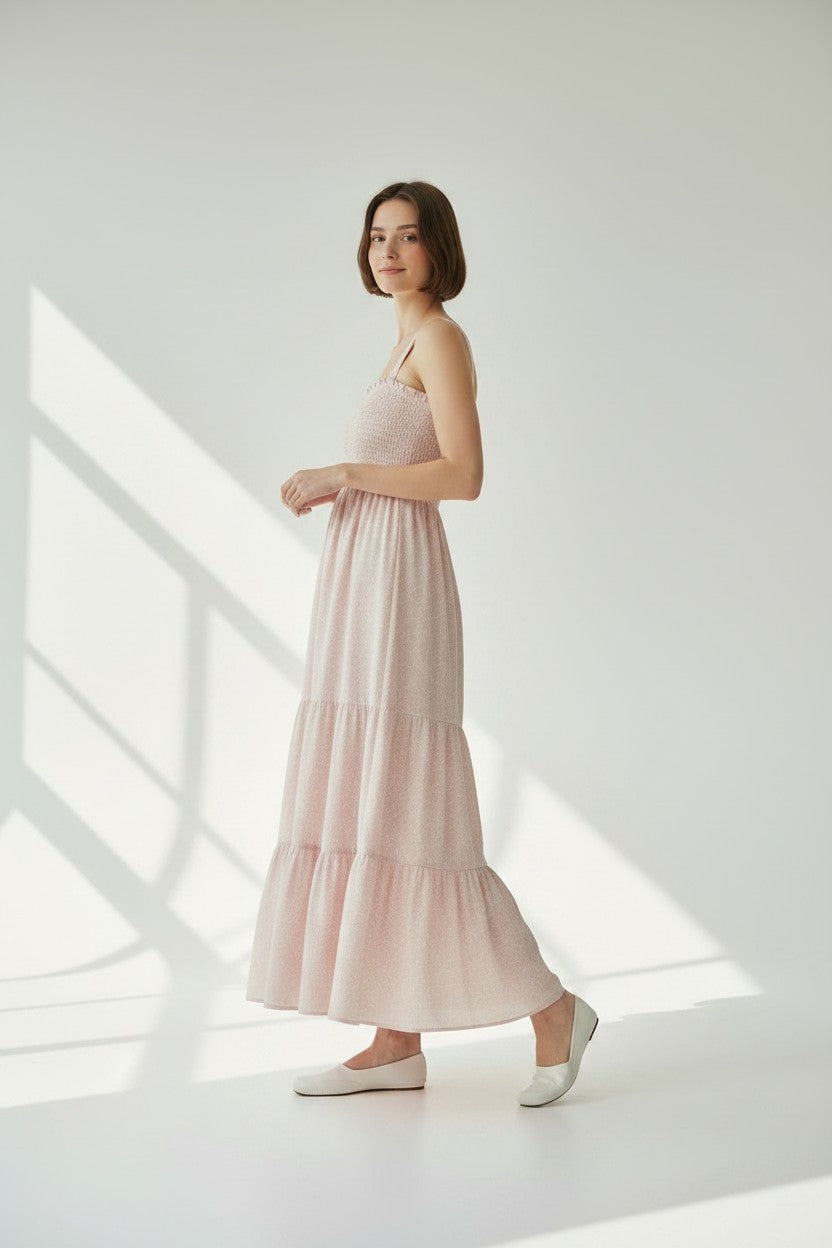 Floral Whispers Smocked Maxi Dress