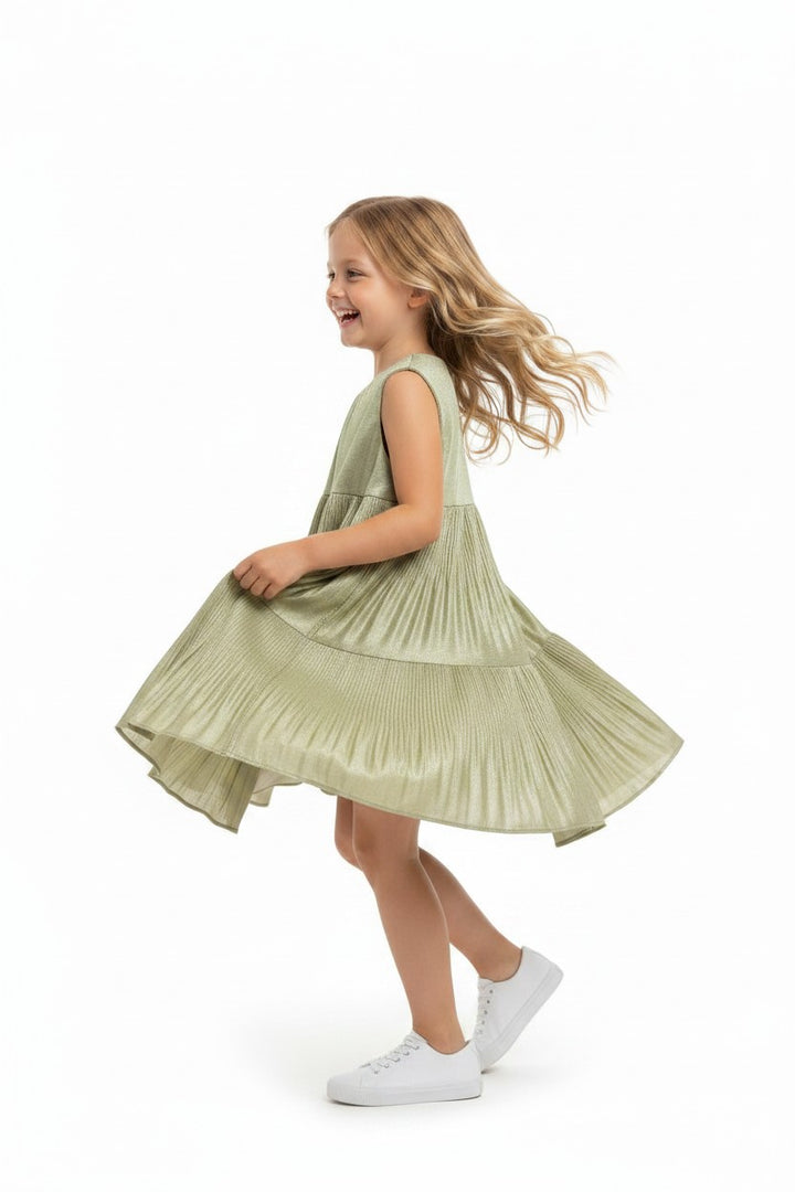 Summer Pleated Party Tiered Dress
