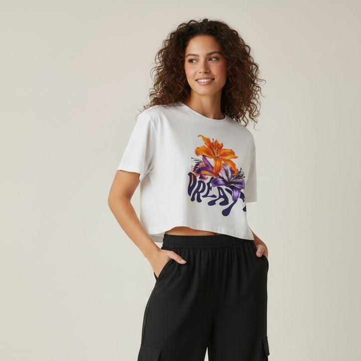 Dream Floral Graphic Crop Tee