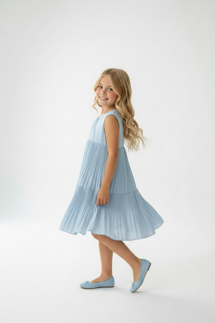 Summer Pleated Party Tiered Dress