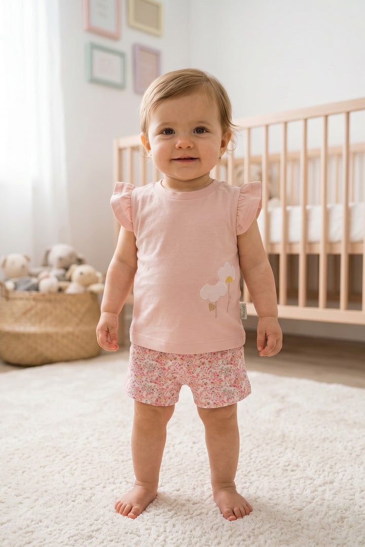 Cozy Petals Flutter Sleeve Set