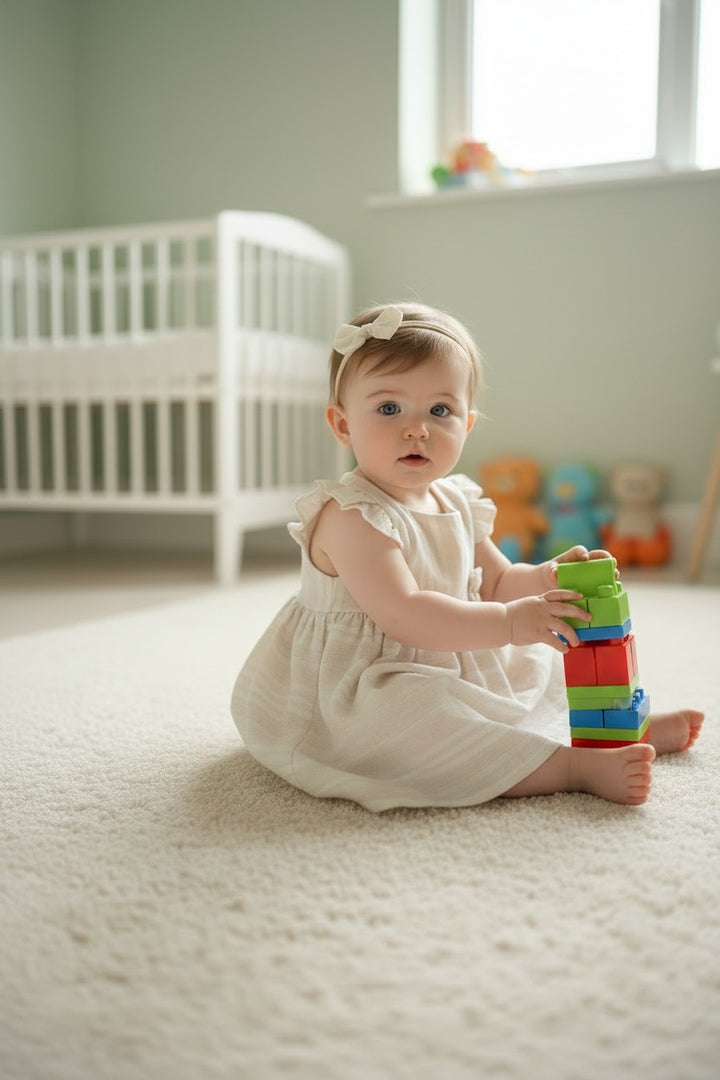 Sweet Linen Whisper Ruffle Dress