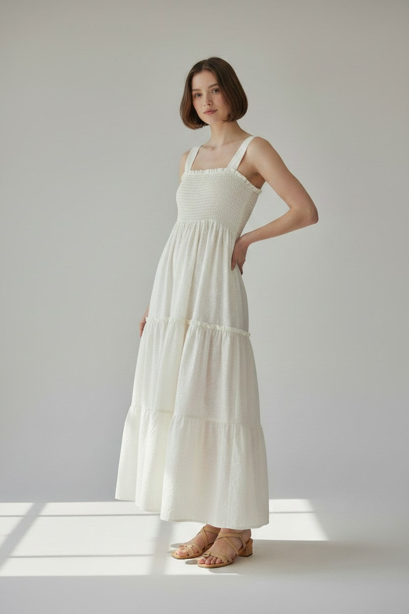 Floral Whispers Smocked Maxi Dress