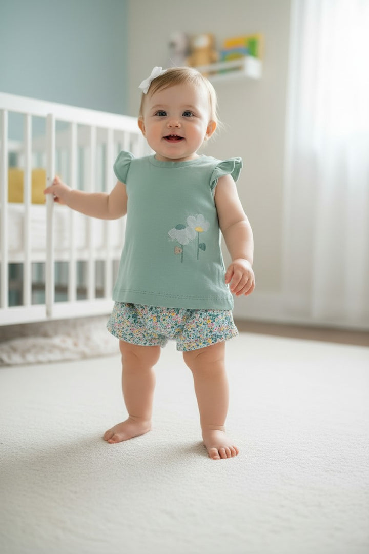 Cozy Petals Flutter Sleeve Set