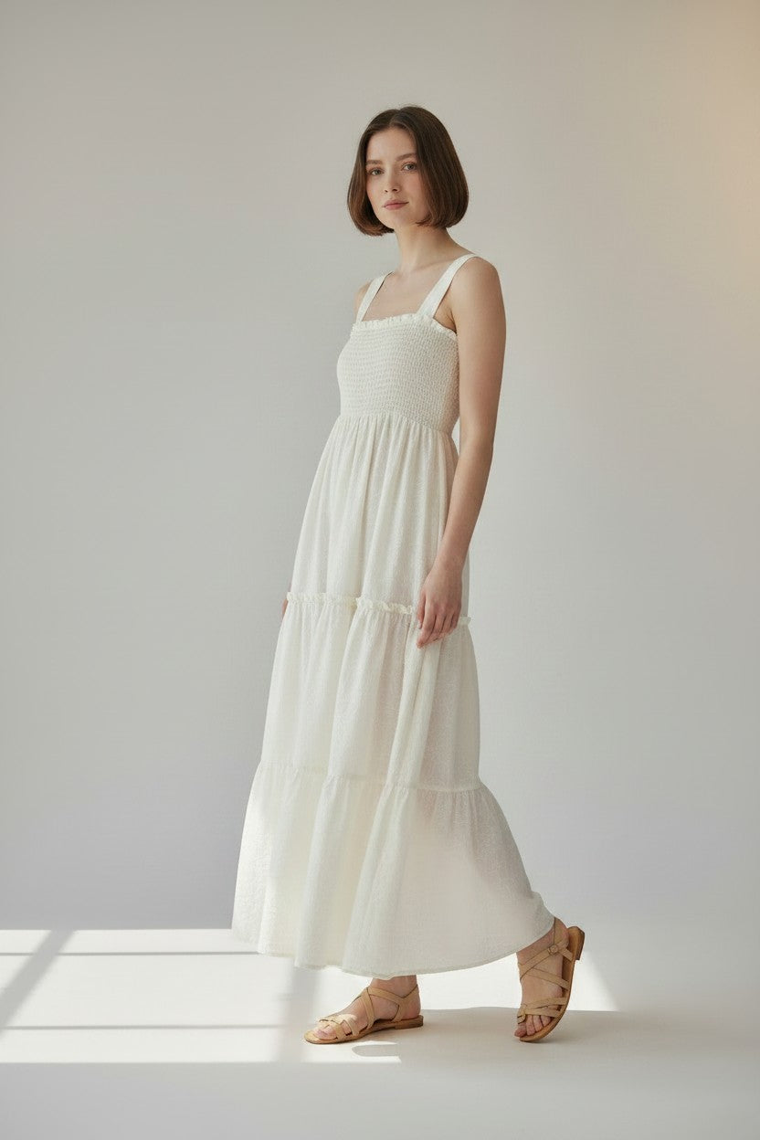Floral Whispers Smocked Maxi Dress