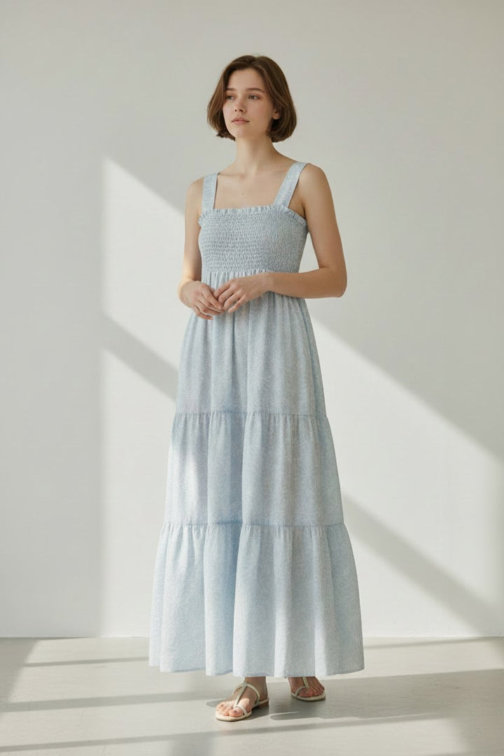 Floral Whispers Smocked Maxi Dress
