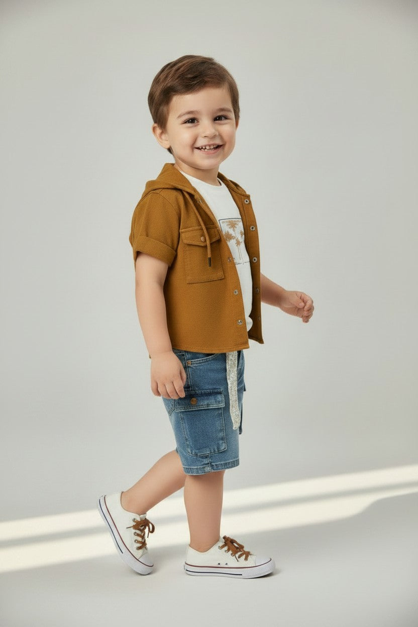 Little Explorer 3-Piece Hooded Denim Set