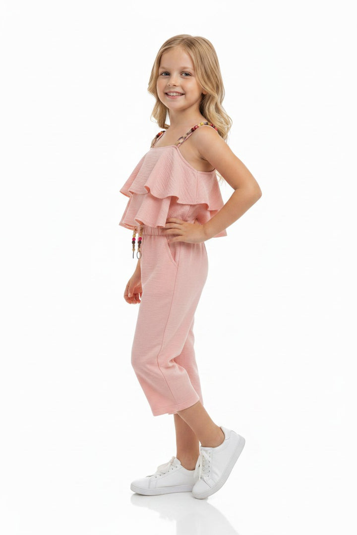 Boho Chic Ruffle Cami & Flowy Wide-Leg Pants Set