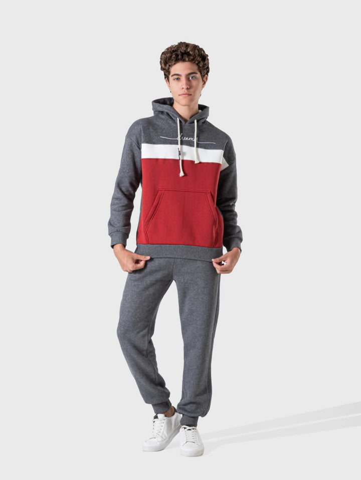 Urban Color-Block Hoodie Training Suit