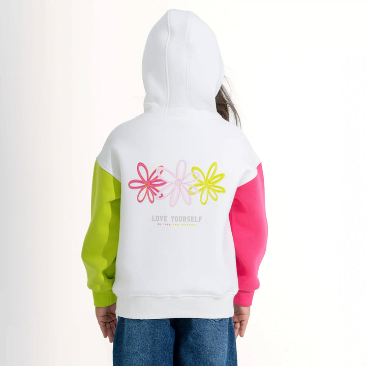 Pastel Color Block Flower Hoodie