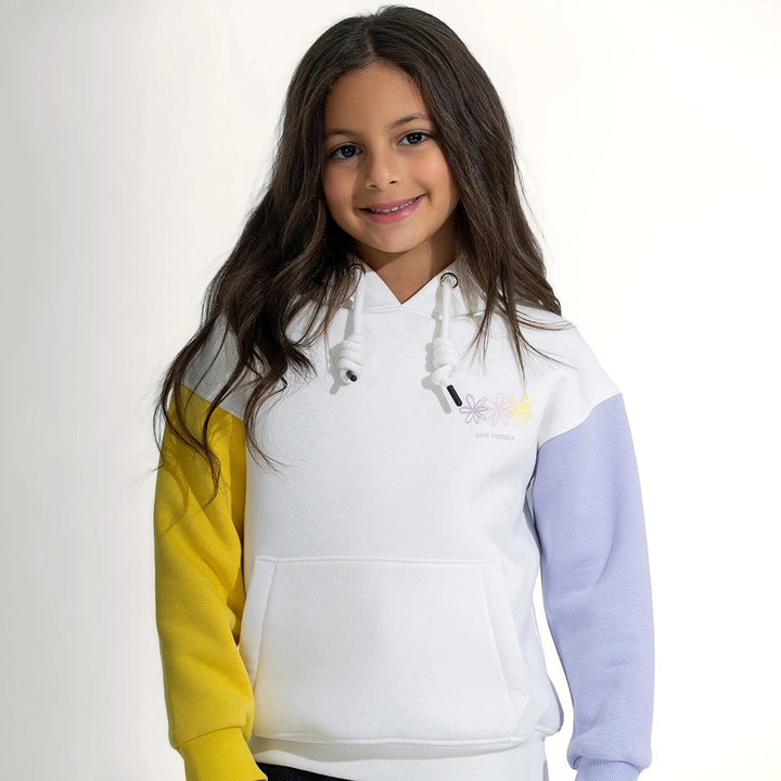 Pastel Color Block Flower Hoodie