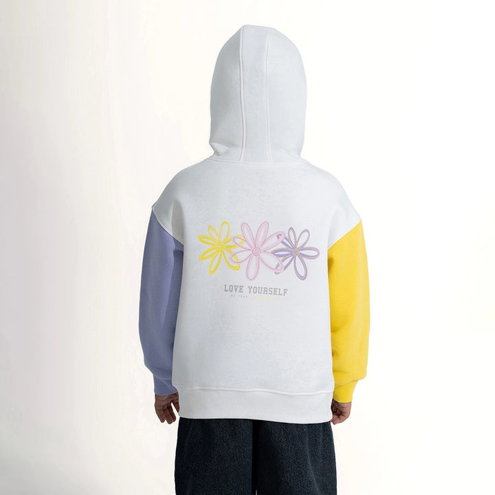 Pastel Color Block Flower Hoodie