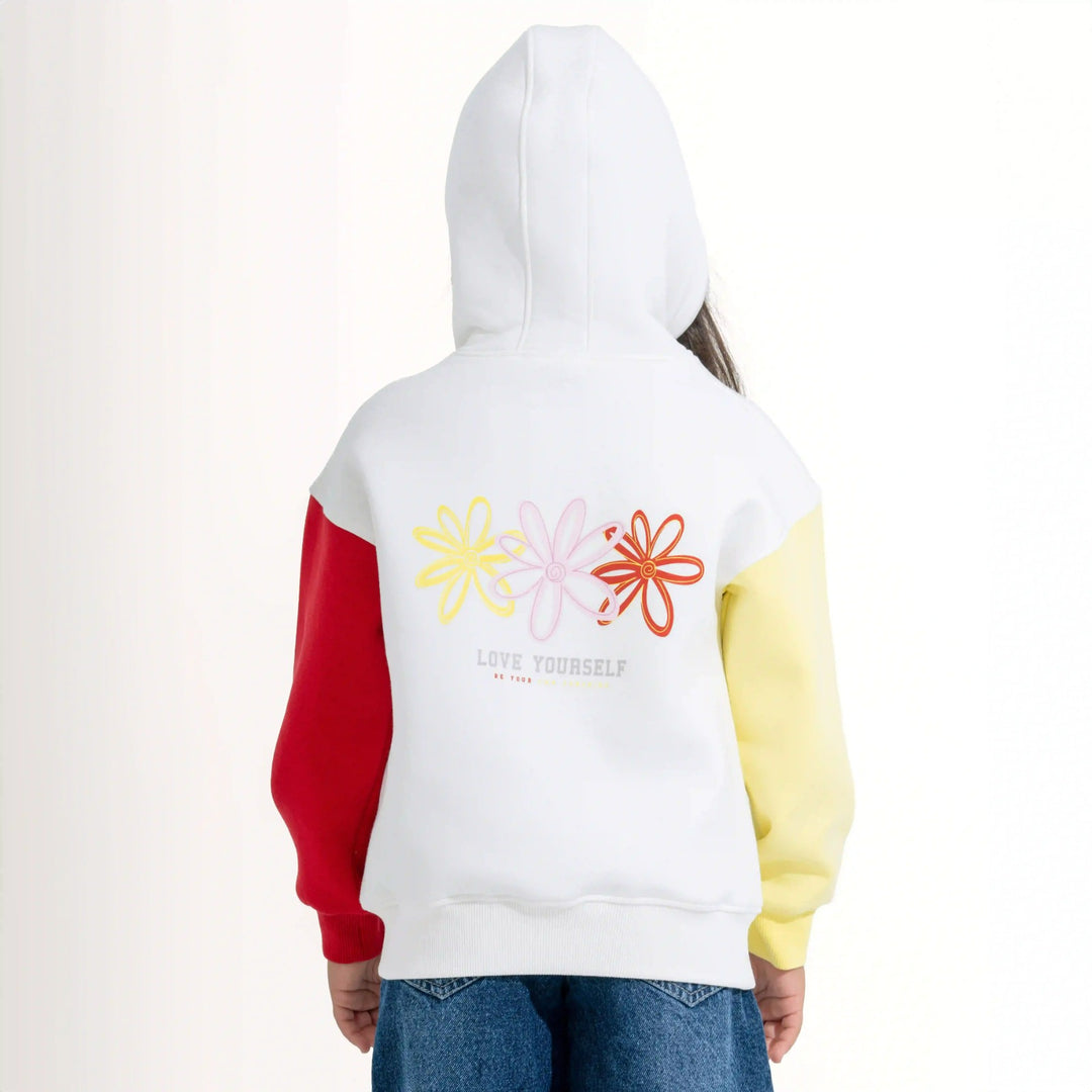 Pastel Color Block Flower Hoodie