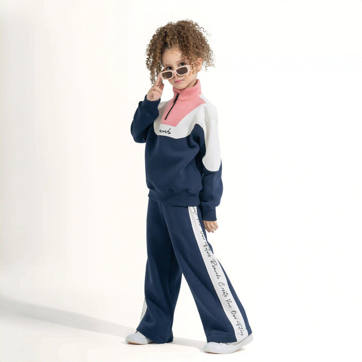 Color-Block Wide-Leg Tracksuit