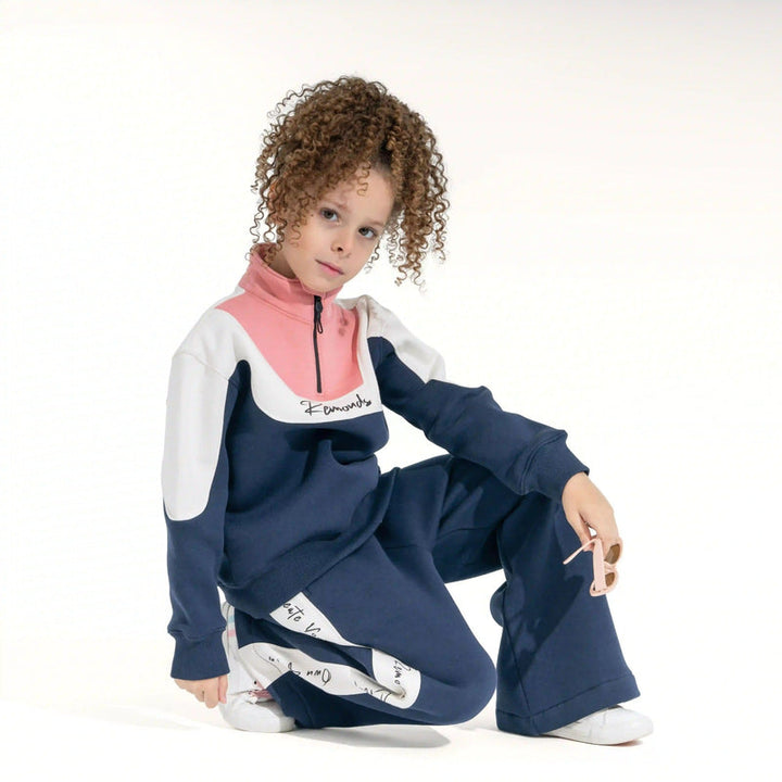 Color-Block Wide-Leg Tracksuit