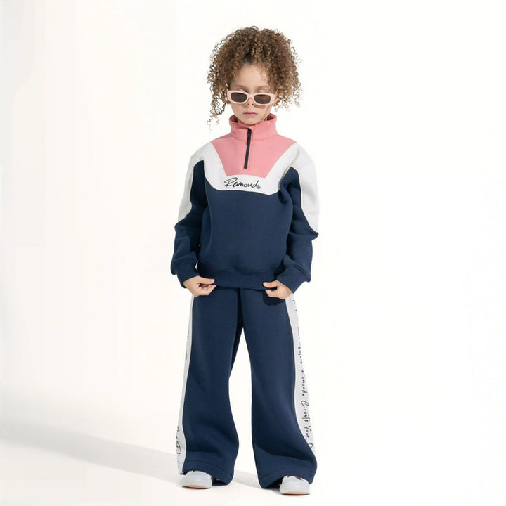 Color-Block Wide-Leg Tracksuit