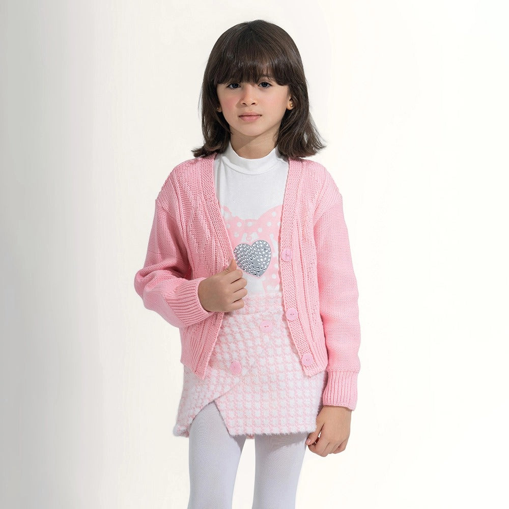 Preppy Tweed Skirt & Cardigan Set