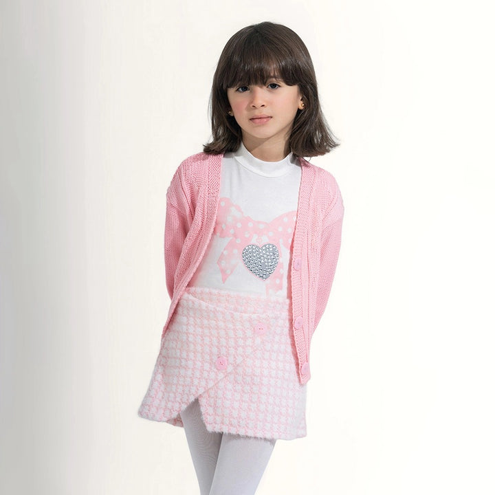 Preppy Tweed Skirt & Cardigan Set