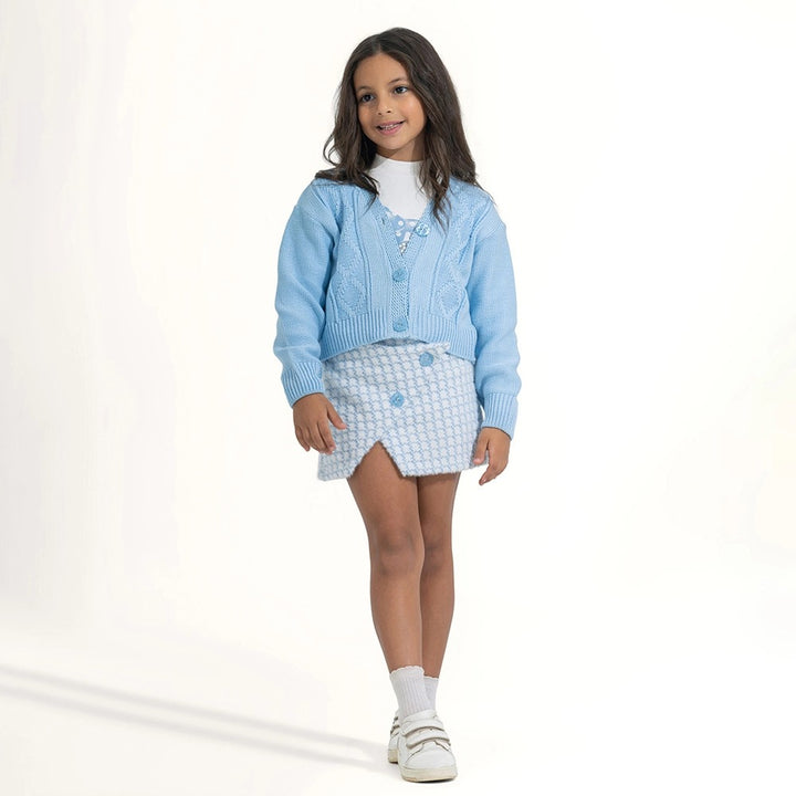 Preppy Tweed Skirt & Cardigan Set