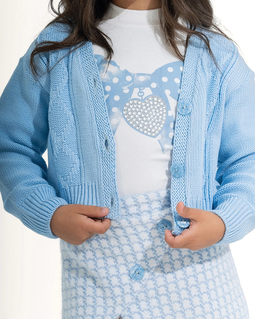 Preppy Tweed Skirt & Cardigan Set