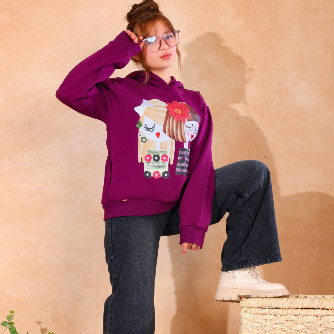 Cute Duo Graphic Hoodie