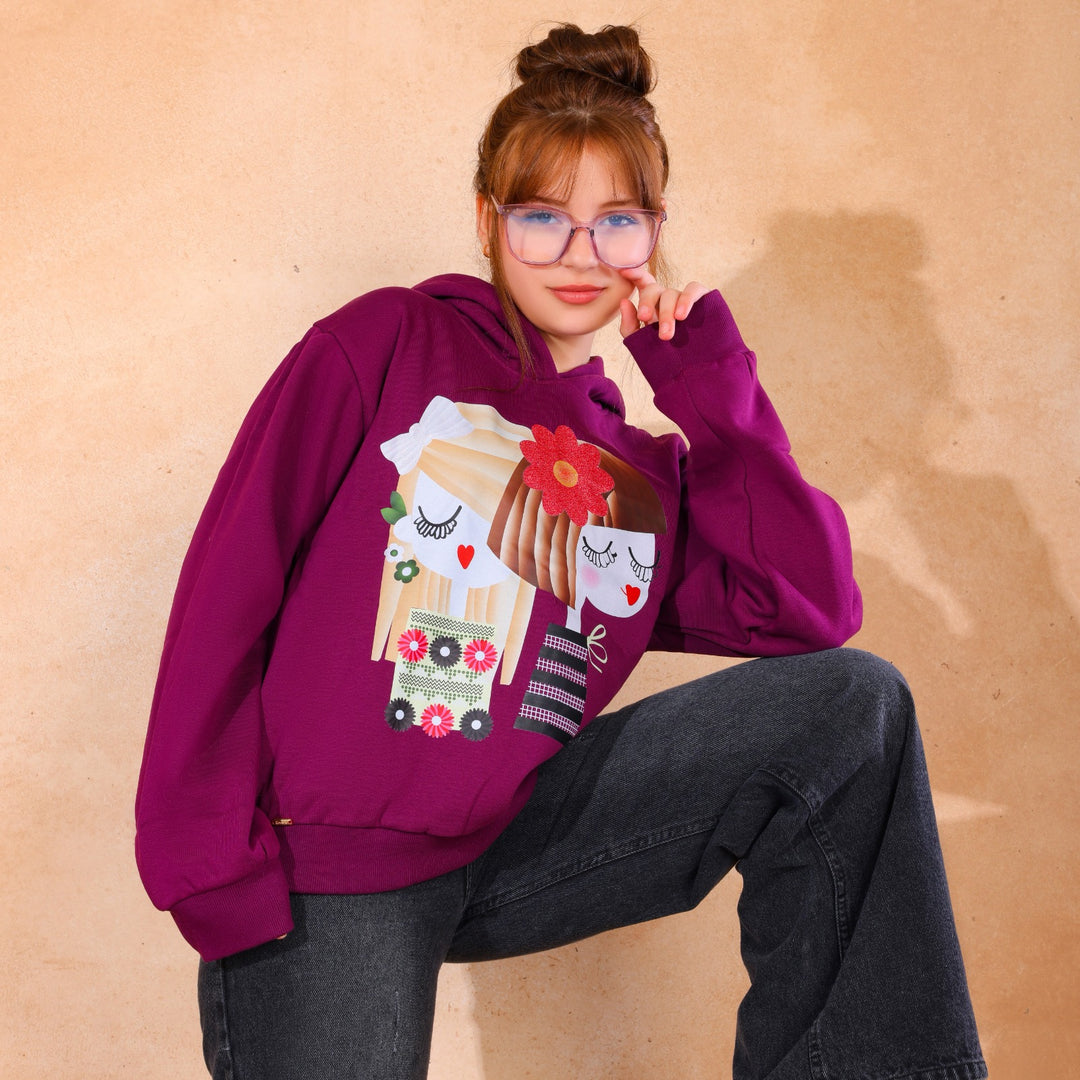 Cute Duo Graphic Hoodie