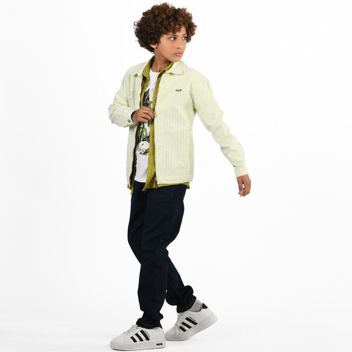 Olive Explorer Pinstripe Set