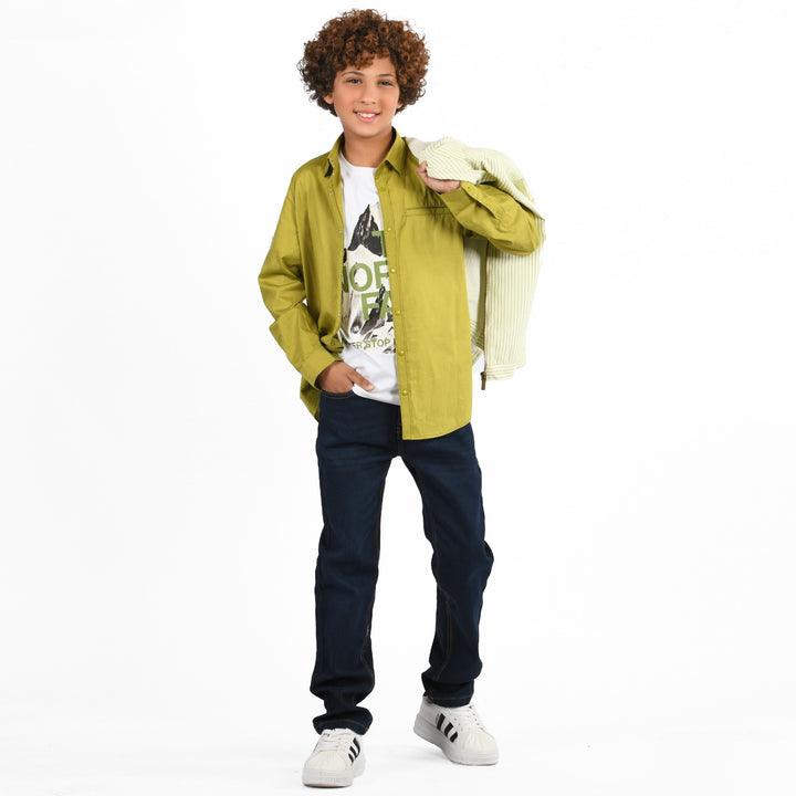 Olive Explorer Pinstripe Set