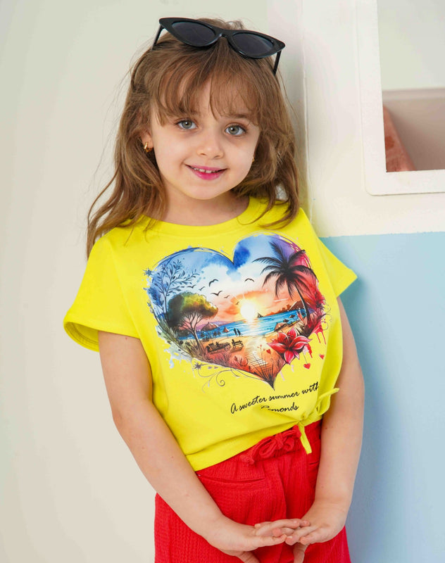 تيشيرت Heart of Summer برباط جانبي