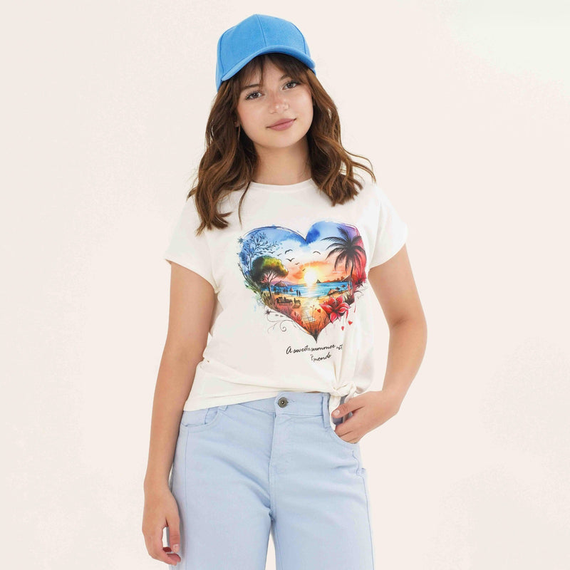 تيشيرت Heart of Summer برباط جانبي