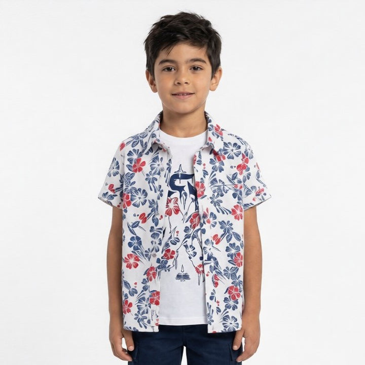 Island Breeze Patterned Shirt for Boys