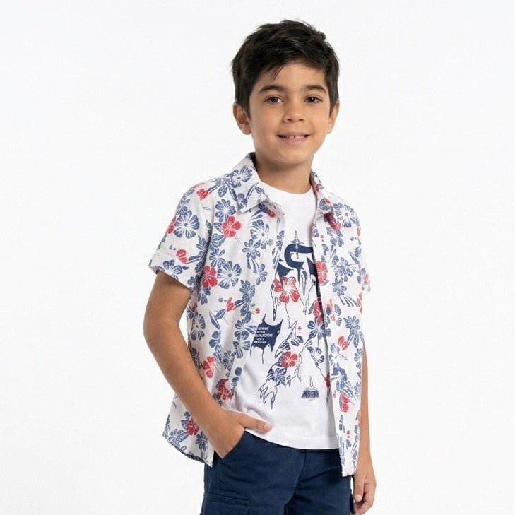 Island Breeze Patterned Shirt for Boys