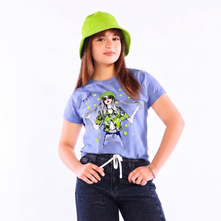 Girls' "My Style" Drawstring Hem Graphic T-Shirt