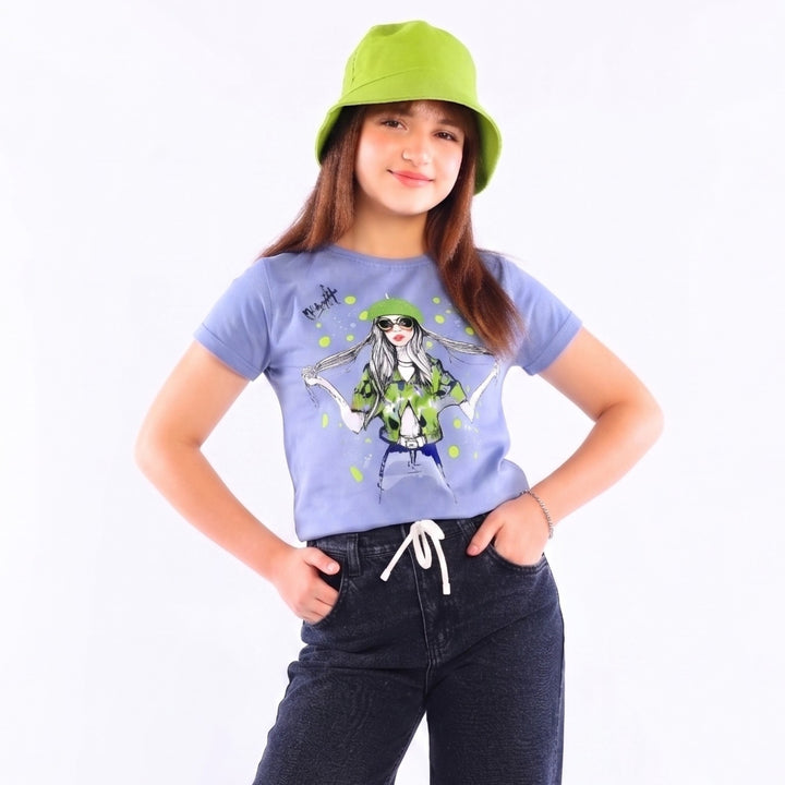 Girls' "My Style" Drawstring Hem Graphic T-Shirt