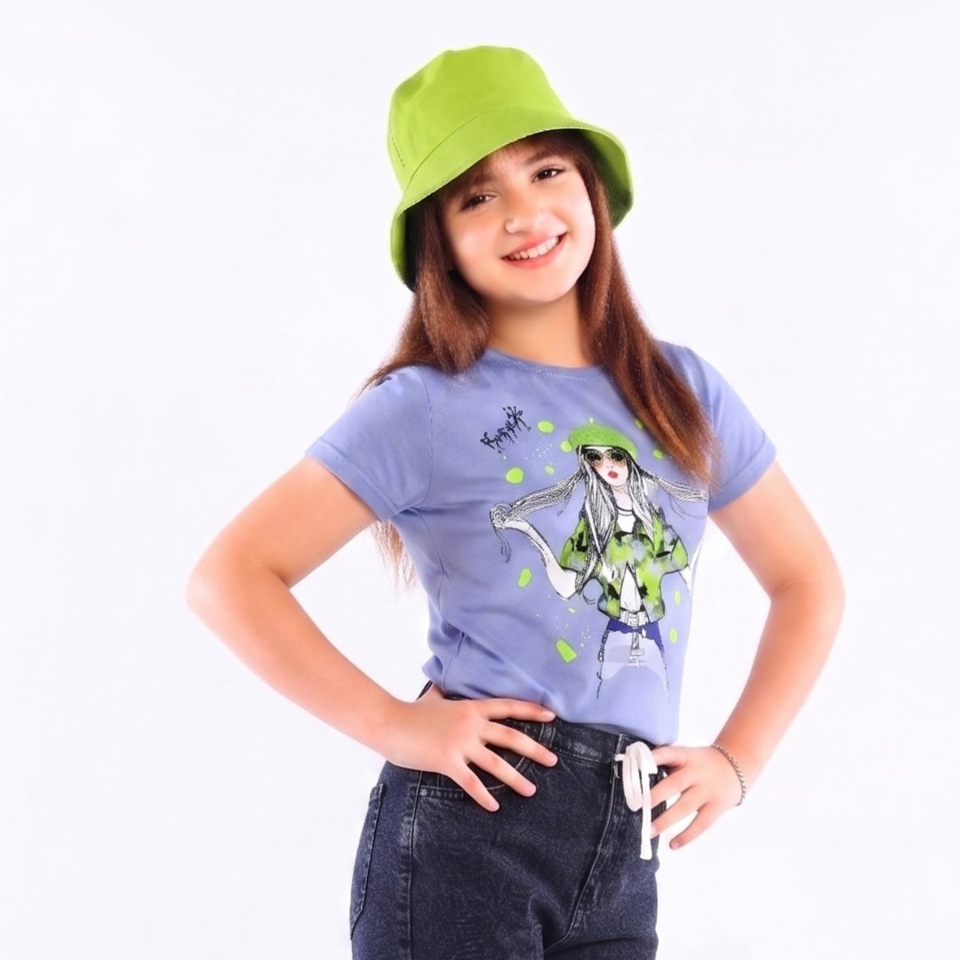 Girls' "My Style" Drawstring Hem Graphic T-Shirt