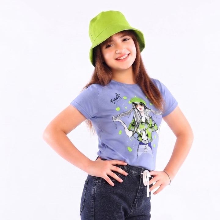 Girls' "My Style" Drawstring Hem Graphic T-Shirt