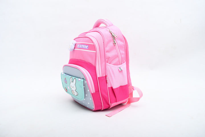 Cute Bunny & Cake Print Girls' School Backpack