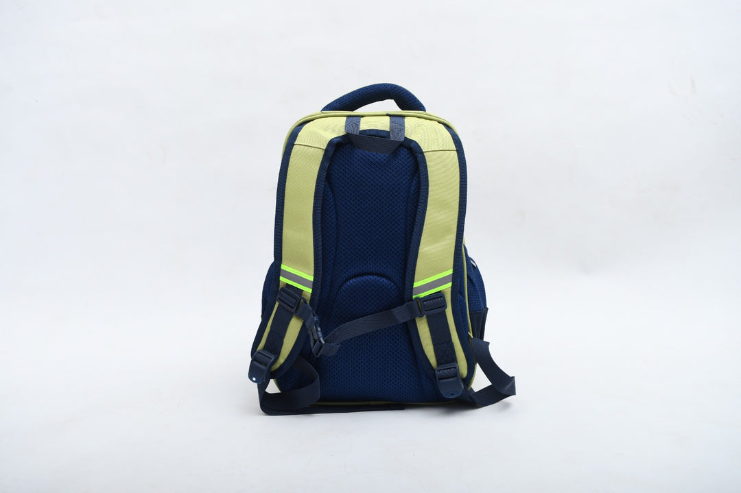 Cute Winter Penguin Kids School Backpack - Lime Green & Navy