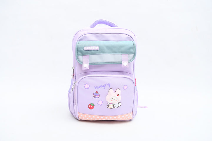 Kawaii Hungry Bunny Multi-Pocket Girls' School Backpack