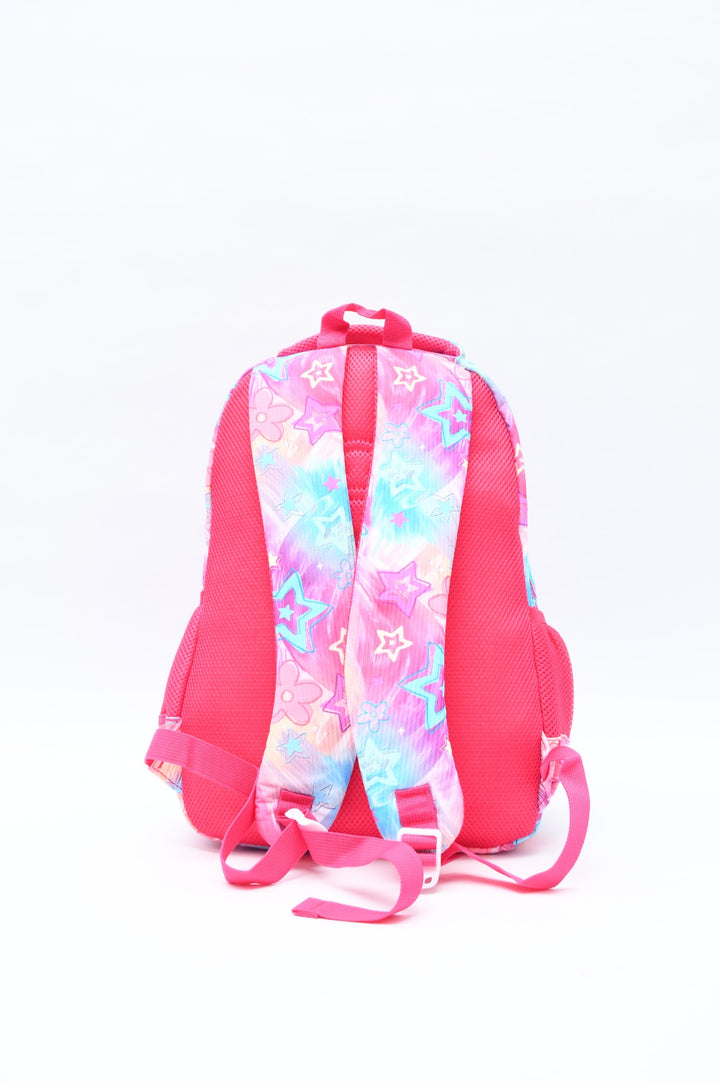 Magical Pastel Star Print School Backpack with Front Buckles