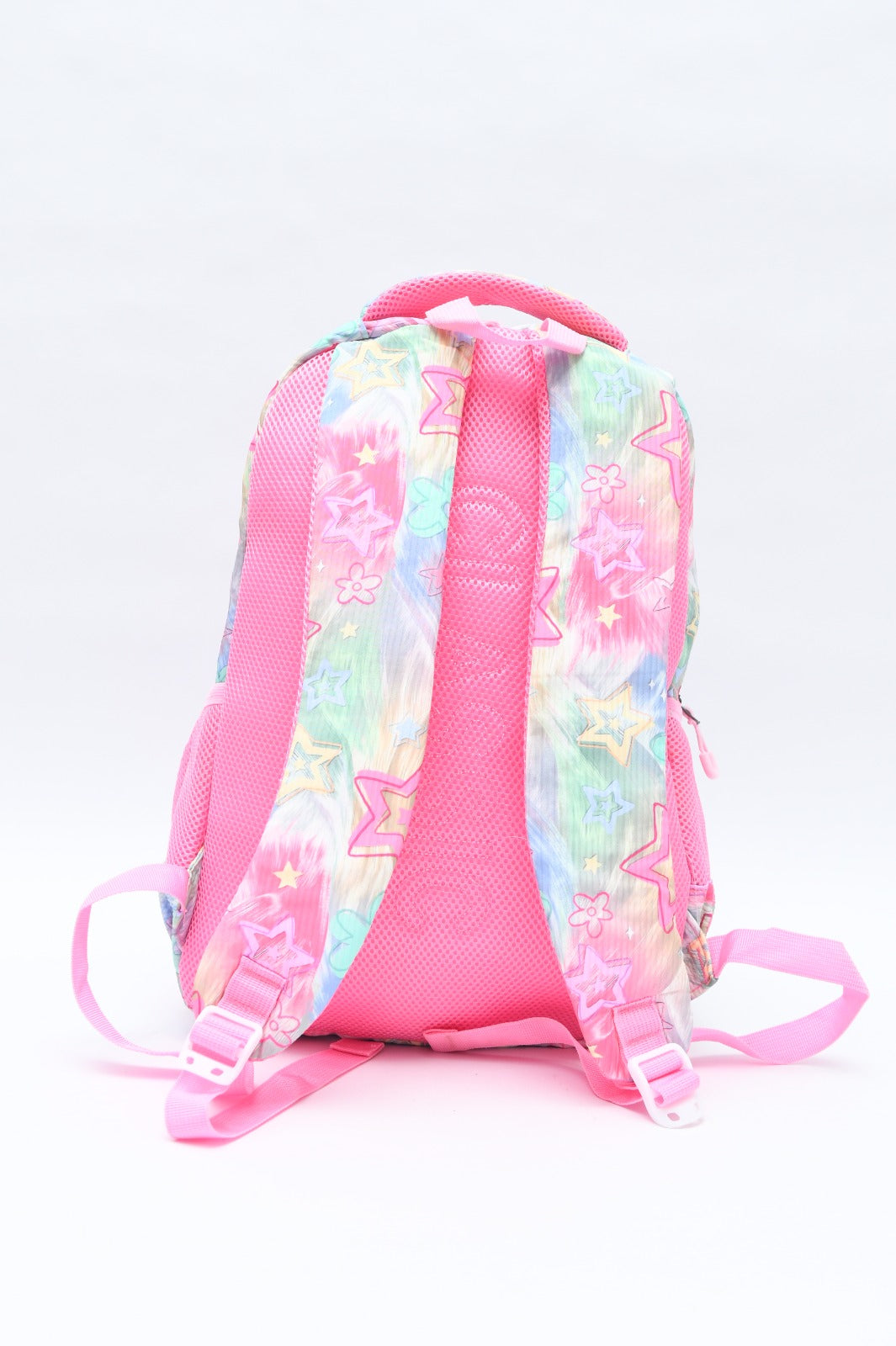 Magical Pastel Star Print School Backpack with Front Buckles