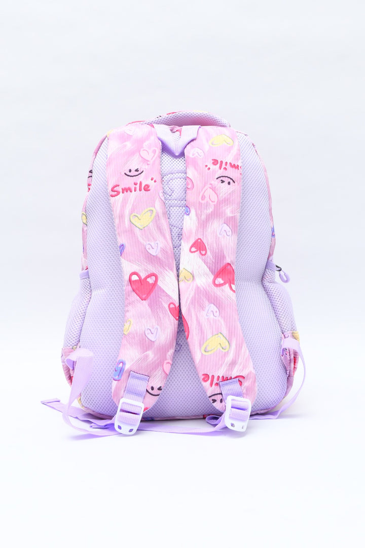 Cute Hearts & Stars Printed Student School Backpack