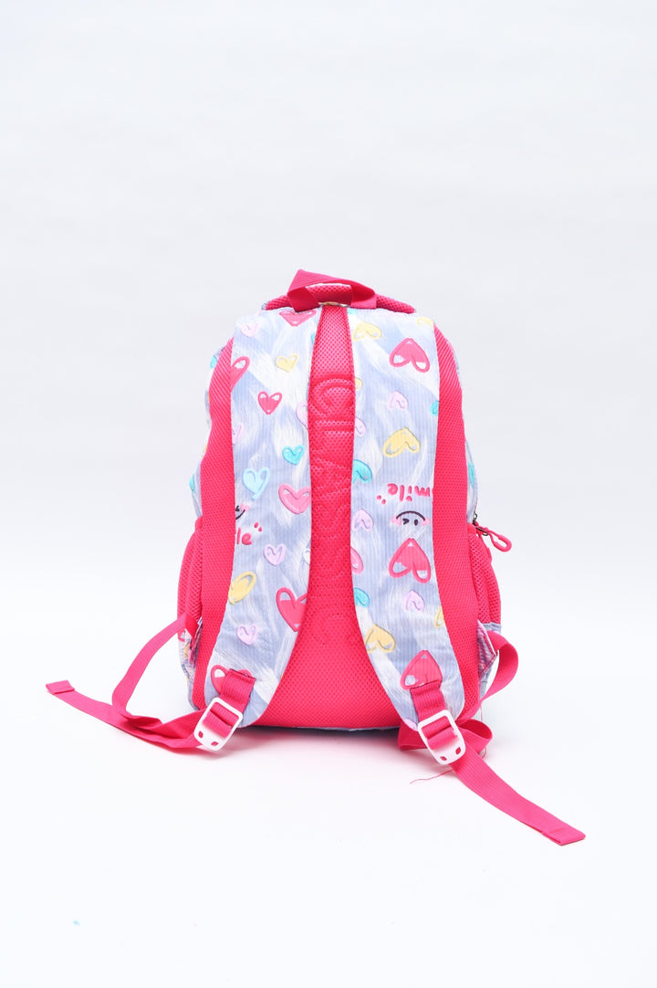 Cute Hearts & Stars Printed Student School Backpack