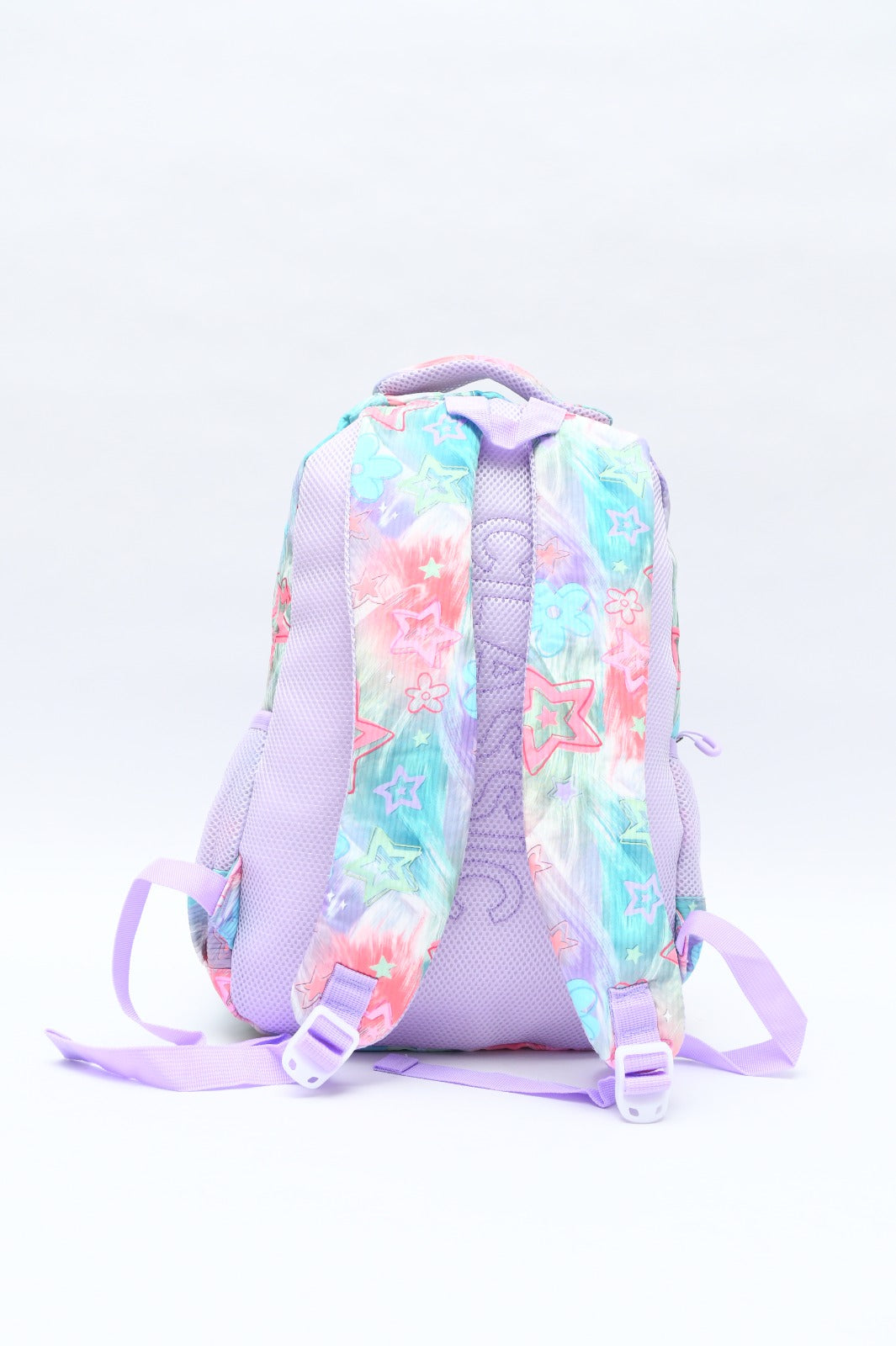 Magical Pastel Star Print School Backpack with Front Buckles