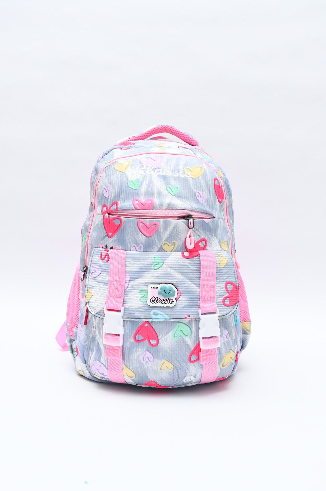 Cute Hearts & Stars Printed Student School Backpack