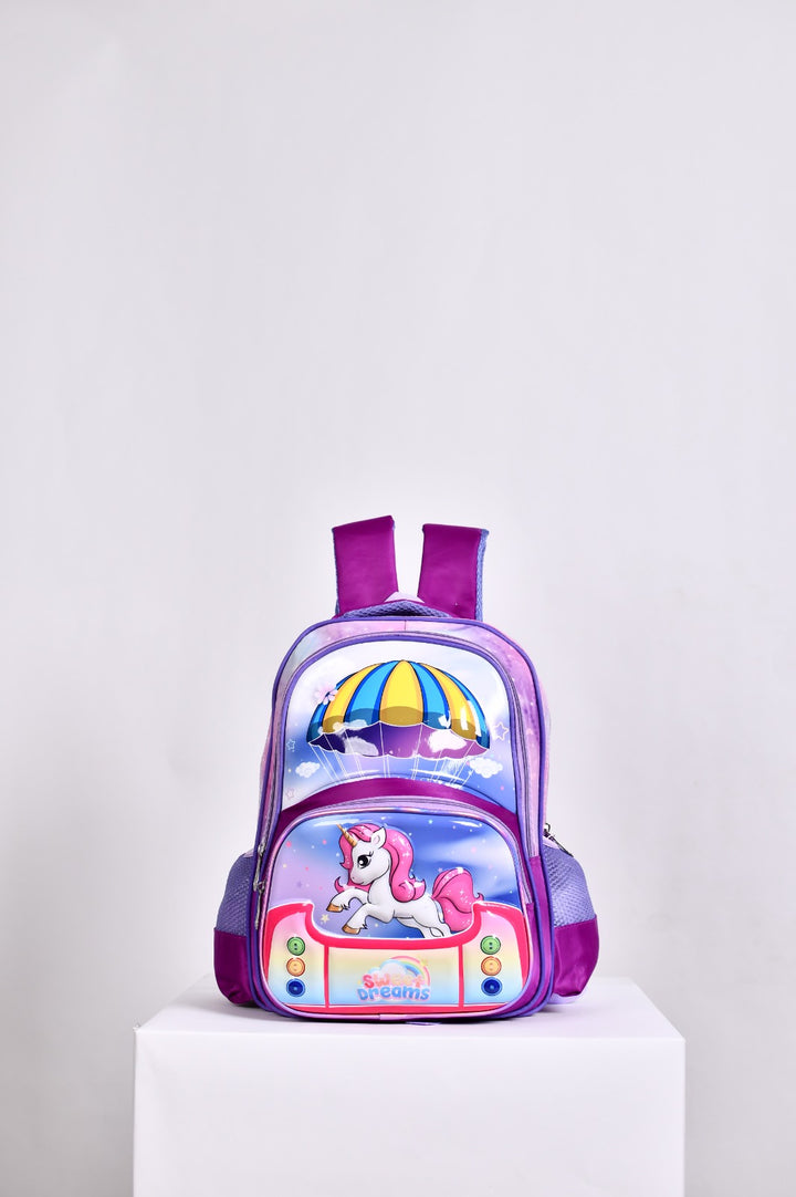 Magical Unicorn Parachute 3D Embossed Girls' School Backpack