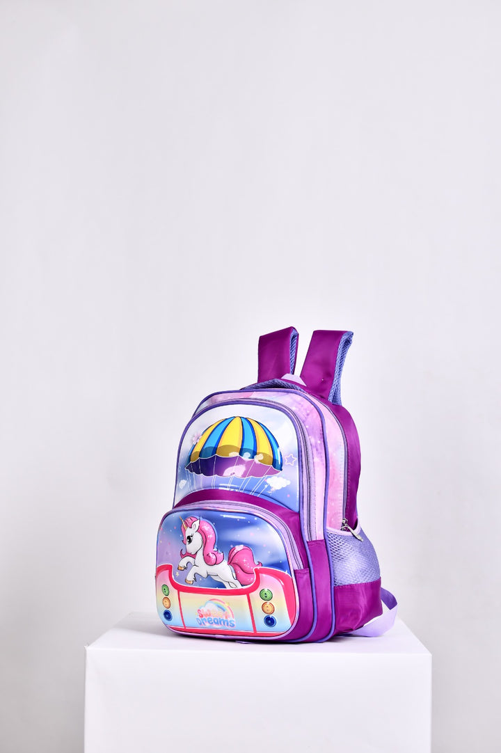 Magical Unicorn Parachute 3D Embossed Girls' School Backpack