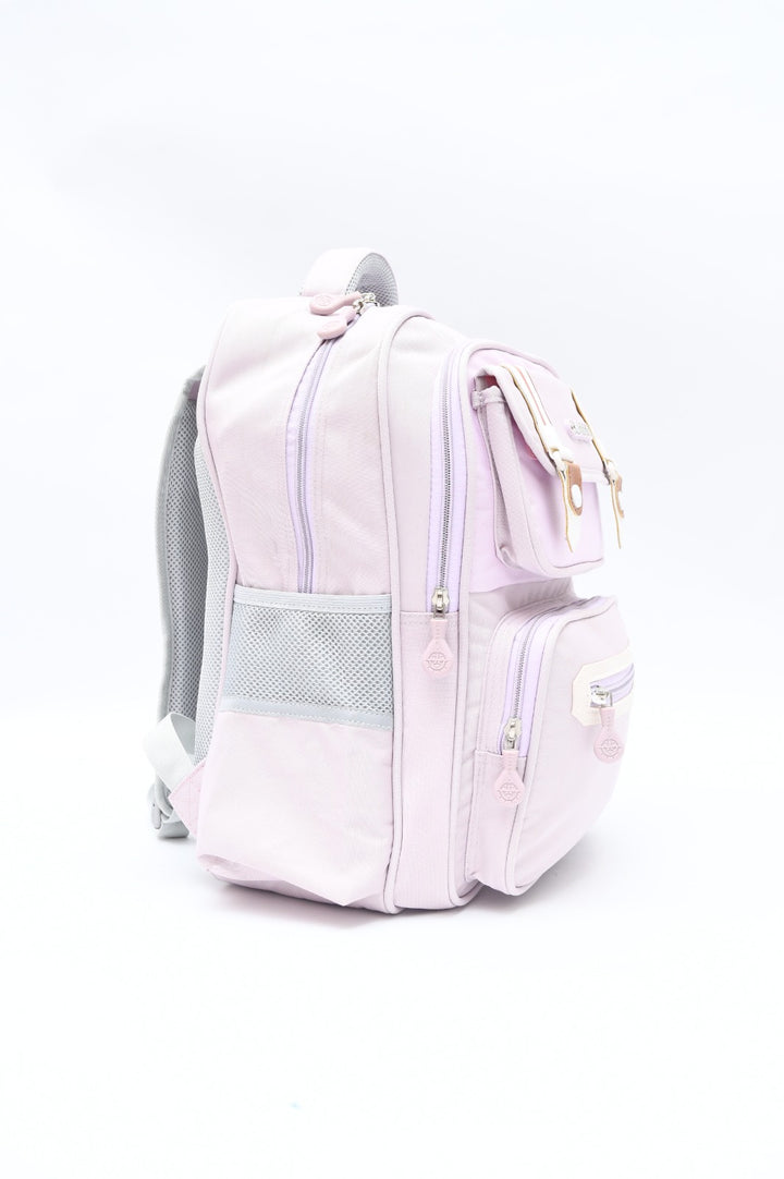 Classic Multi-Pocket School Backpack with Buckle Detail